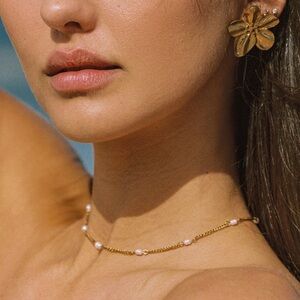 Atolea Dainty Gold Pearl Choker - New with Dust Bag